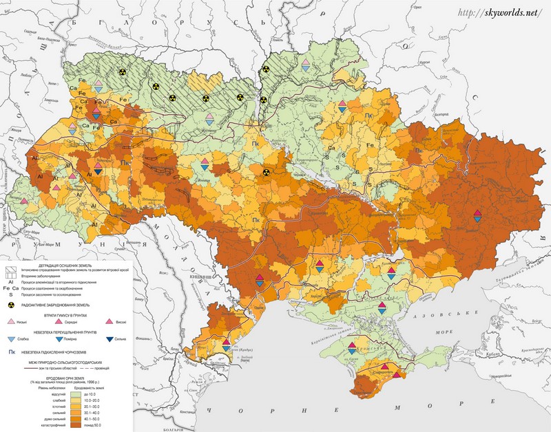 Карта деградации почв Украины