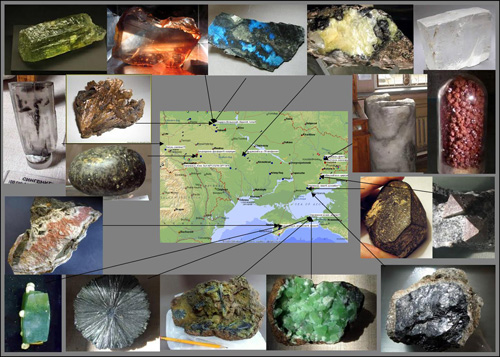Карта минералов Украины