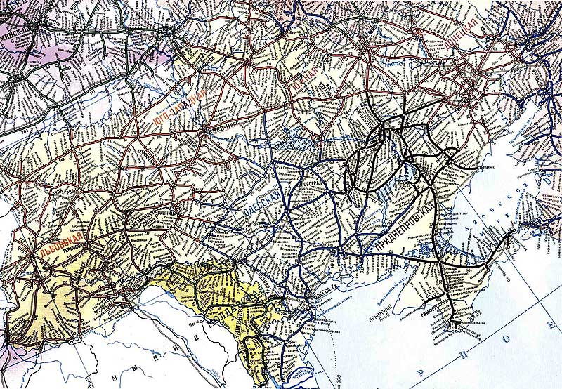 Карта железных дорог Украины – самая подробная с названиями станцийы