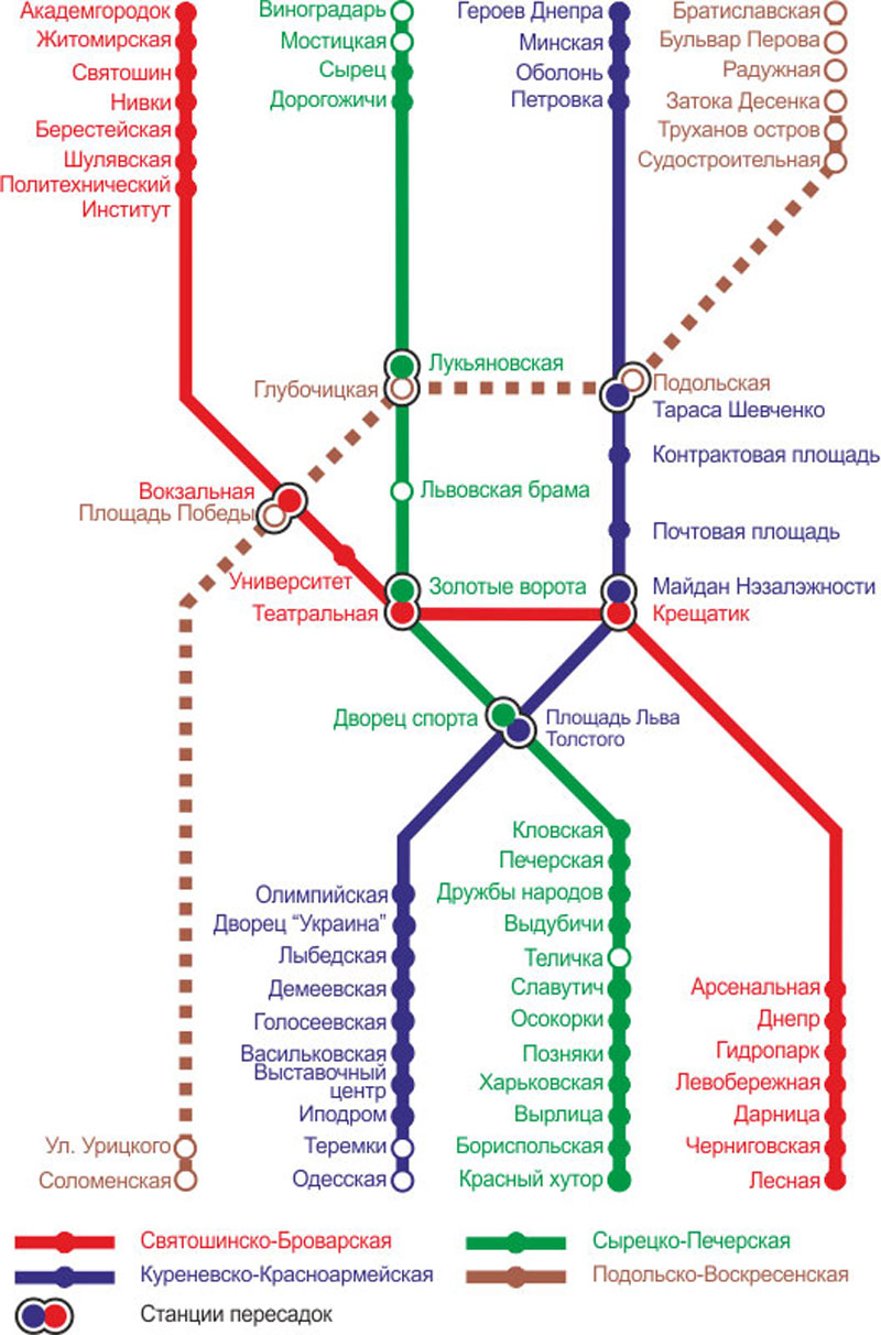Карта метро Киев – 20 разных карт с 1937 до 2018 года – Схема 23