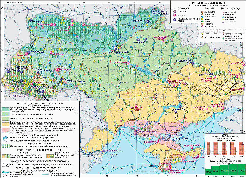 Природно-заповедный фонд Украины – карта