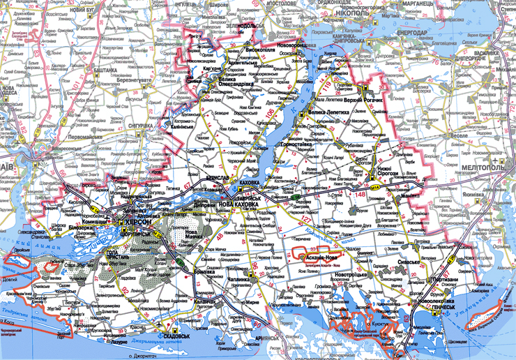 Подробная карта Украины по областям (хорошее качество)