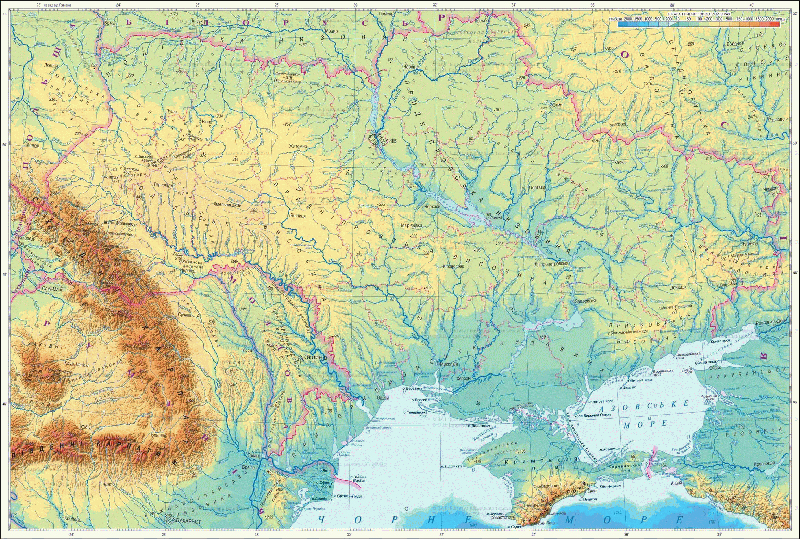 Качественная подробная новая карта Украины