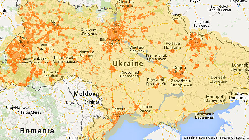 Карта покрытия МТС 3G