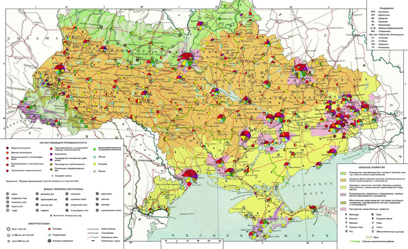 Карта запасов полезных ископаемых Украины