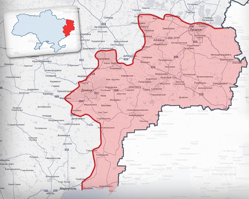 Карта проведения АТО в Украине 2014 год