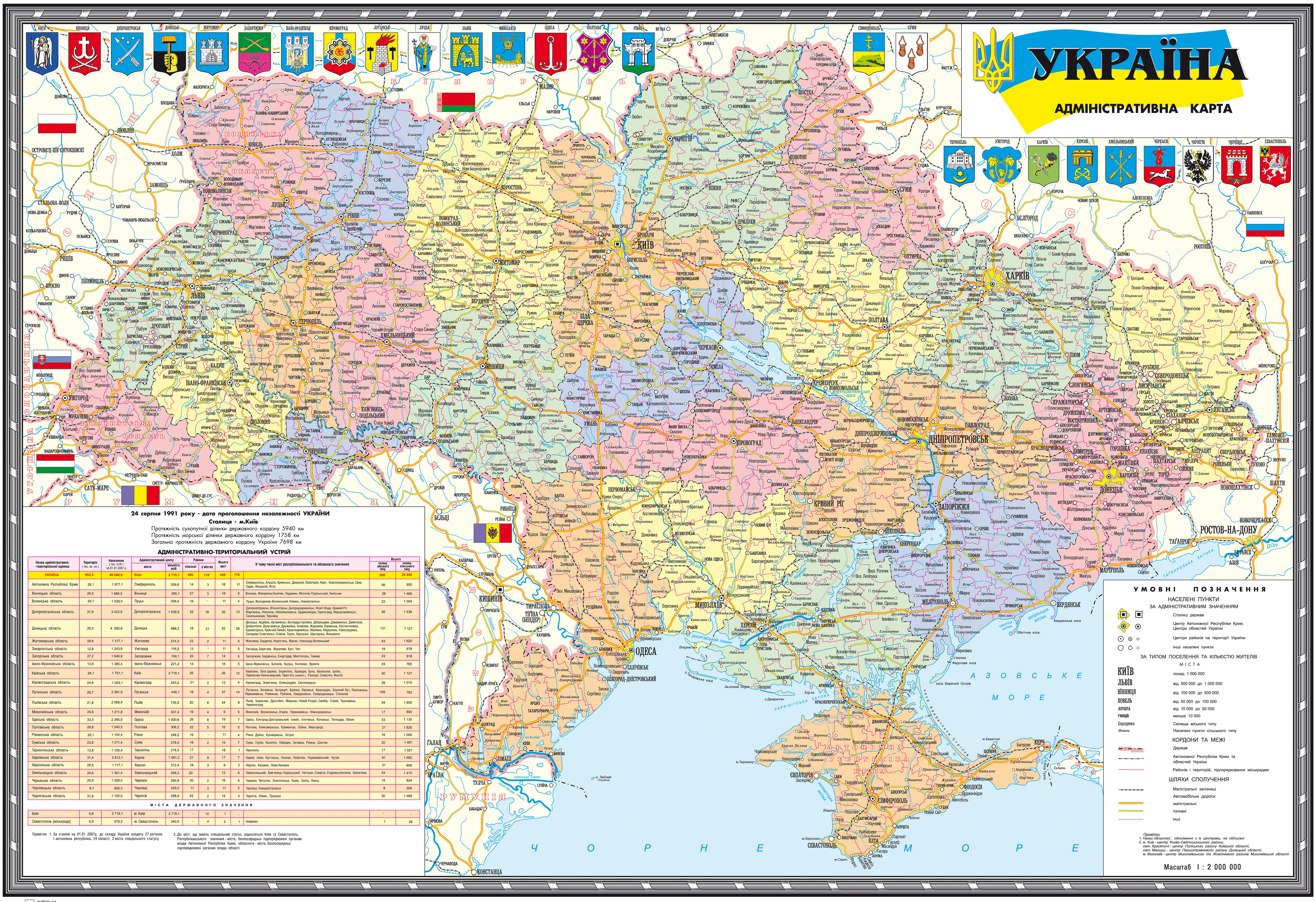 Карта автомобильных дорог украины