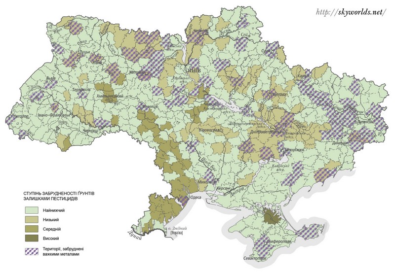 Карта загрязненности почв Украины