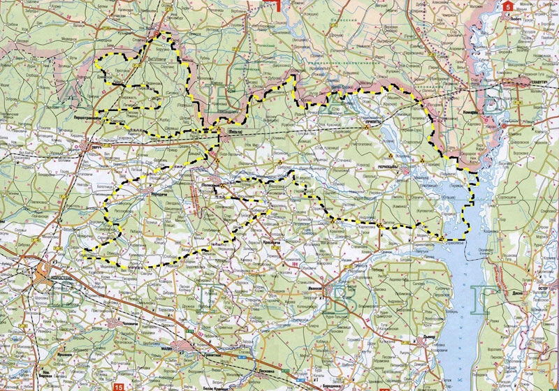 Карта зоны отчуждения после аварии на ЧАЭС