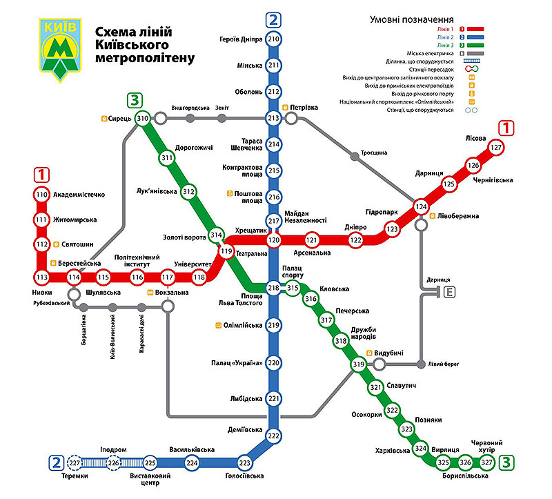 Карта метро Киев - 30 разных карт с 1937 до 2018 года - Схема 04