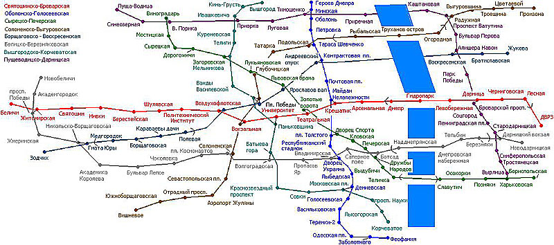 Карта метро Киев - 20 разных карт с 1937 до 2018 года - Схема 21
