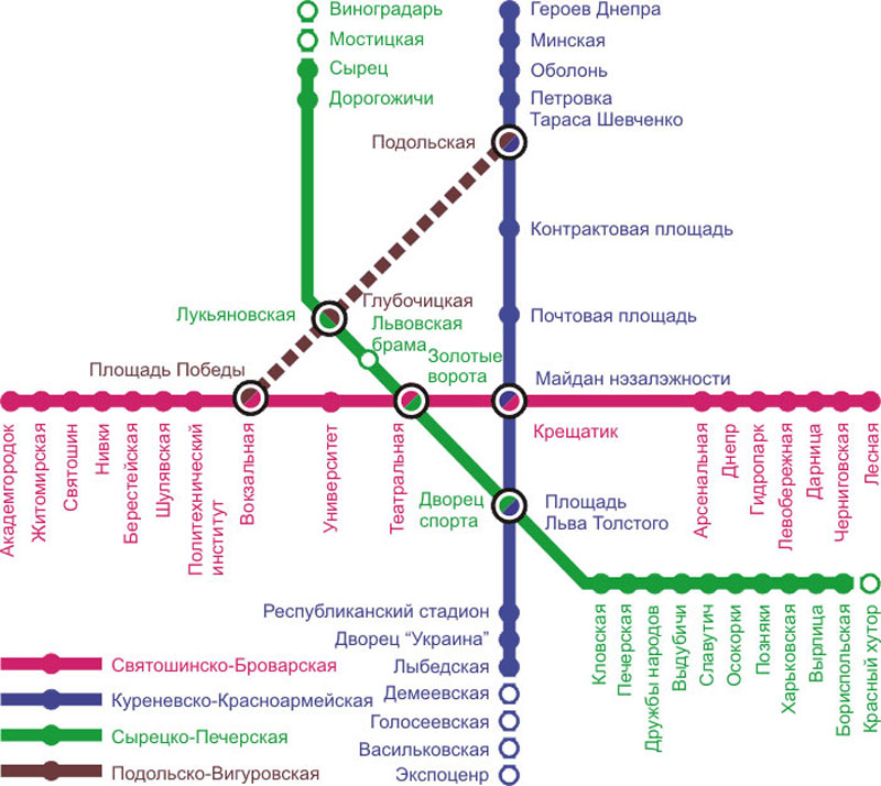 Карта метро Киев - 20 разных карт с 1937 до 2018 года - Схема 24