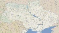 Большая карта автомобильных дорог Украины и городов на английском