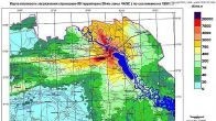 Карта плотности загрязнения стронцием-90 зоны ЧАЭС - 1997