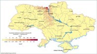 Карта загрязнения Украины стронцием