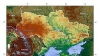 Подробная топографическая карта Украины на английском языке