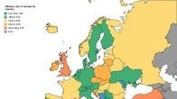 Процент жителей европейских стран страдающих ожирением