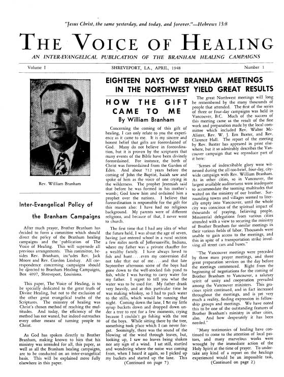 The Voice of Healing - april 1948