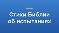 Стихи Библии об испытаниях
