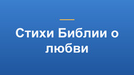 Стихи Библии о любви