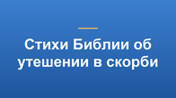 Стихи Библии об утешении в скорби