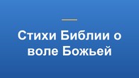 Стихи Библии о воле Божьей